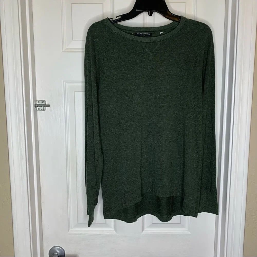 Brandy Melville Green Oversized Long Sleeve Top